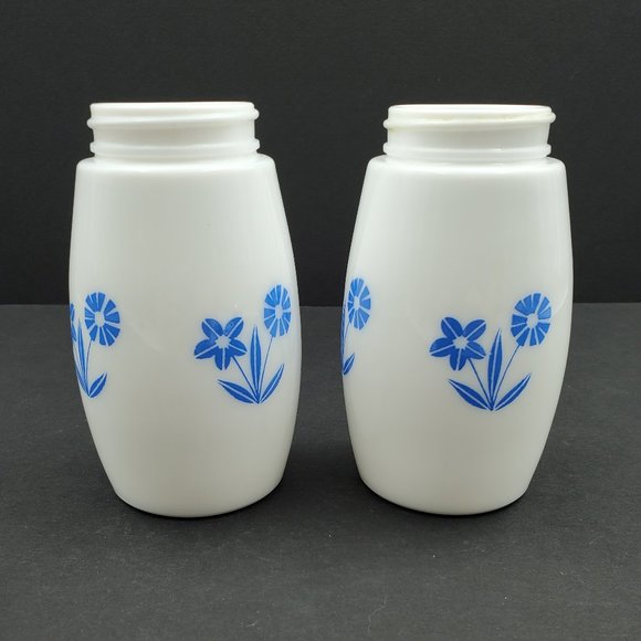 Gemco Cornflower Blue Sugar & Creamer Set Blue Cornflower Sugar Syrup Dispensers - Picture 3 of 10